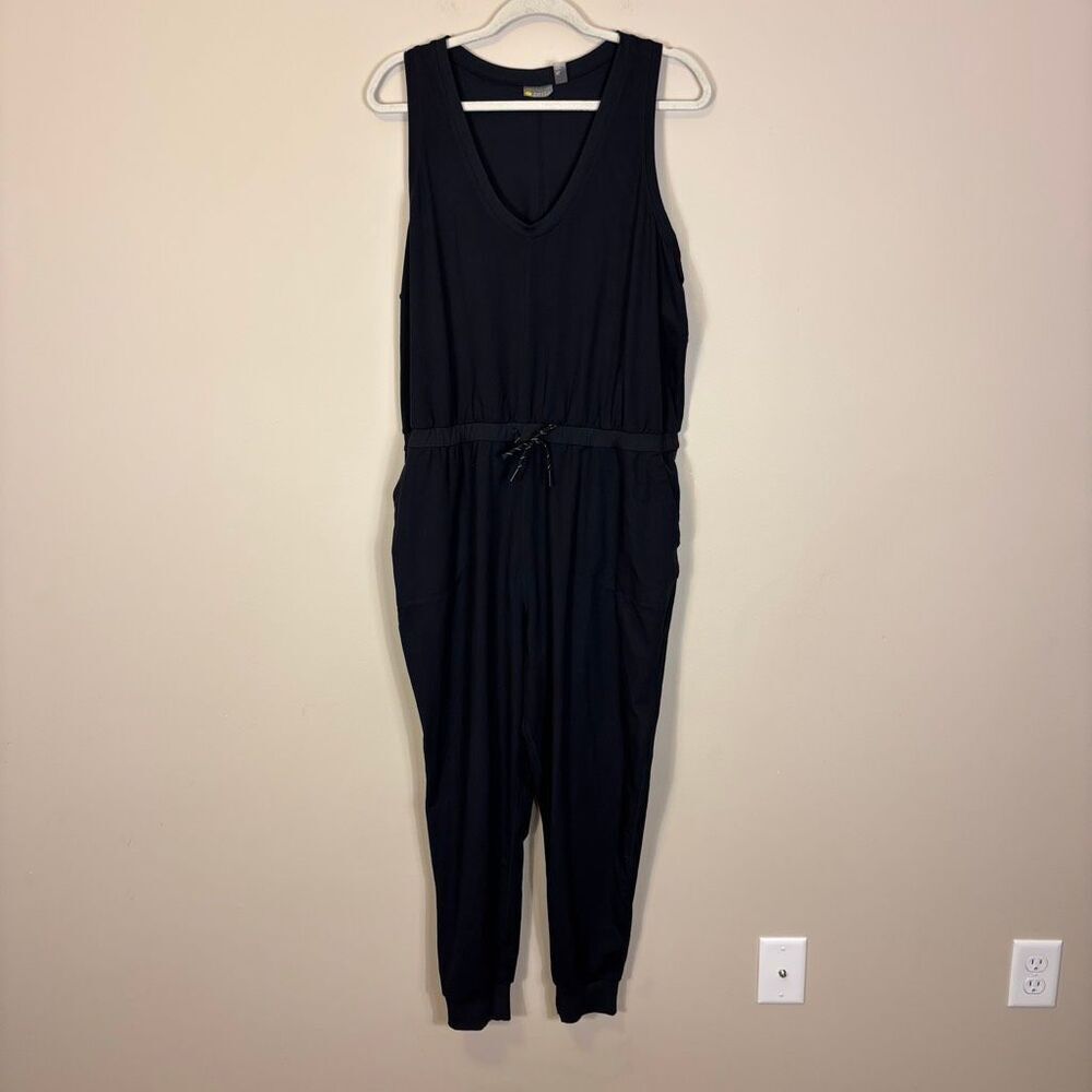 Zella Black V Neck Sleeveless Athletic Jumpsuit XL